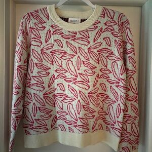 Floral Pattern Pullover Sweater - Medium